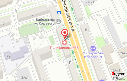 Городская клиническая поликлиника №20 на Владимировской улице, 5 на карте