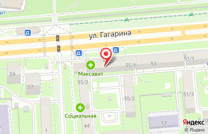 EХ на улице Гагарина на карте