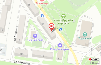 Универсам на улице Малышева на карте