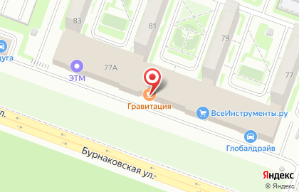 Магазин мебели Ценопад на Бурнаковской улице на карте