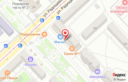 Ресторан доставки японской кухни Суши Мастер на улице Радищева на карте