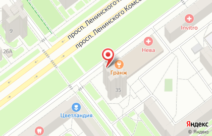 Продовольственный магазин на проспекте Ленинского Комсомола на карте