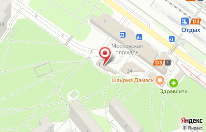 Магазин кондитерских изделий на Московской площади, 1 ст1 на карте