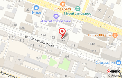 Продуктовый магазин на ул. Челюскинцев, 122 на карте