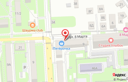 Киоск по продаже яиц на улице 8 Марта на карте