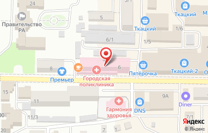 Республиканская больница в Горно-Алтайске на карте