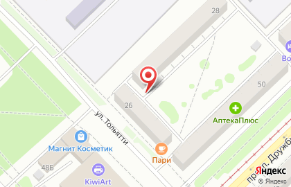 Проспект на улице Тольятти на карте