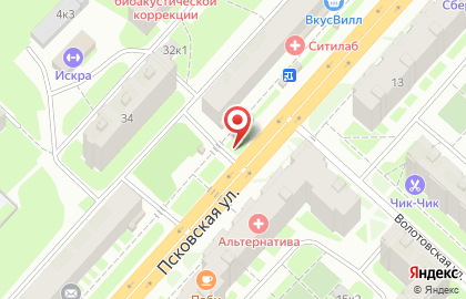 Полевой на Псковской улице на карте