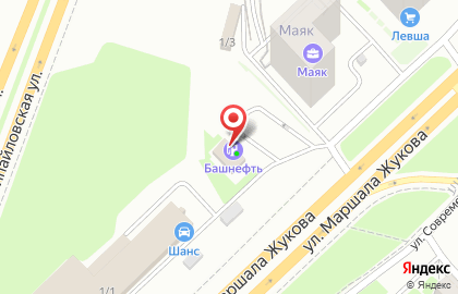Заправочная станция Башнефть на улице Маршала Жукова на карте