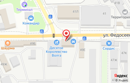 Магазин автотоваров на улице Федосеенко на карте