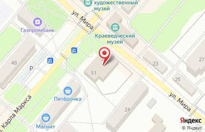 Столовая №5 на улице Мира на карте