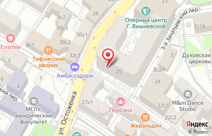 Газпромбанк на улице Остоженка на карте