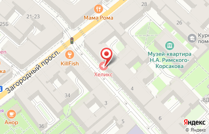 Диагностический центр Хеликс Владимирский на карте