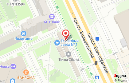 Ломбард Благо кредит на проспекте Большевиков на карте