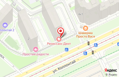 Стоматологическая клиника Ренессанс Дент на метро Проспект Большевиков на карте