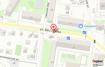 Пекарня Сдобушка на улице Бессонова на карте