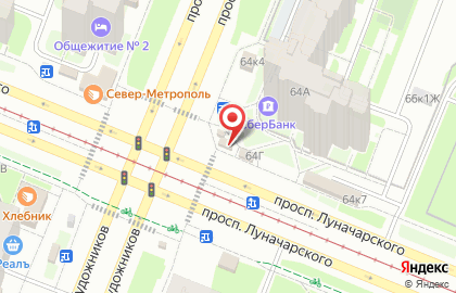 Табачная лавка на проспекте Луначарского на карте