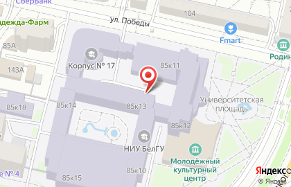 Белгород на улице Победы на карте