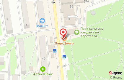 Кафе быстрого питания Дядя Дёнер на улице Пушкина на карте