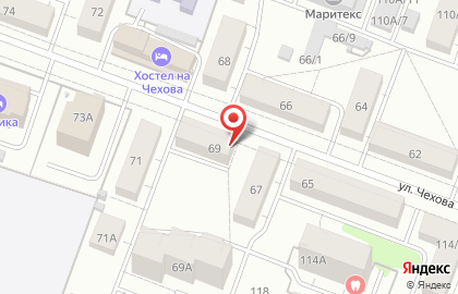 Продуктовый магазин Теплица на улице Чехова, 69 на карте