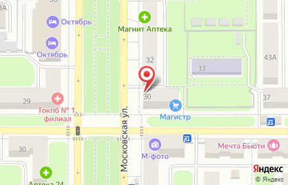 Магазин электротоваров Ампер на Московской улице на карте
