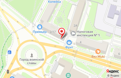 Булочная-кондитерская Псковский хлебокомбинат на улице Яна Фабрициуса на карте