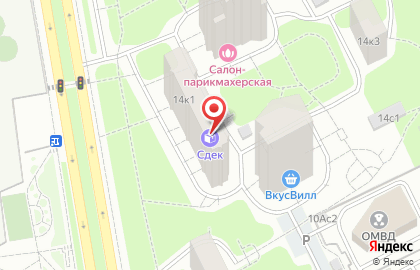 Служба доставки и логистики Сдэк на улице Дыбенко на карте
