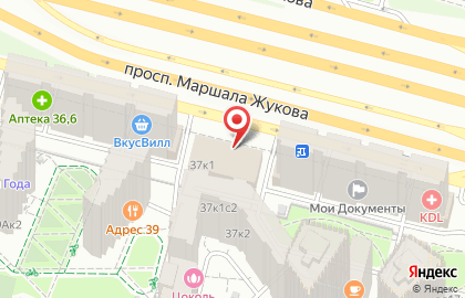Недвижимость и право на проспекте Маршала Жукова на карте