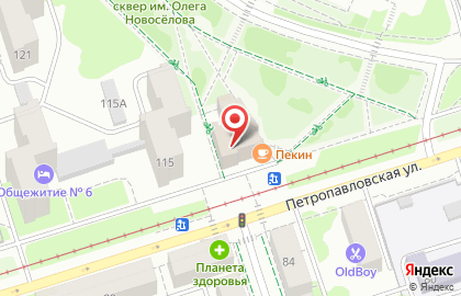 Аллея на Петропавловской улице на карте