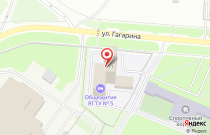 Общежитие, ЯГТУ на улице Гагарина на карте
