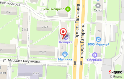 Студия ногтевого сервиса KOZA на проспекте Гагарина на карте