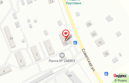 Супермаркет Магнит у дома на Советской улице на карте
