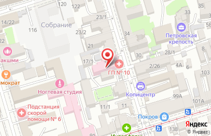 Городская поликлиника №10 на проспекте Чехова на карте