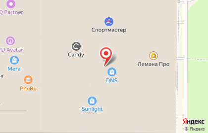 Супермаркет цифровой и бытовой техники DNS в ТЦ Мега на карте