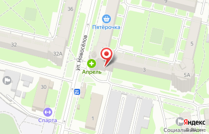Банкомат Балтийский Банк, Псковский филиал на улице Новосёлов на карте