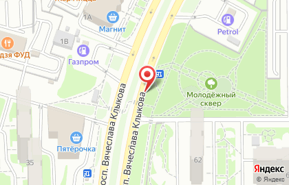 Услуги Эвакуатора на проспекте Вячеслава Клыкова на карте