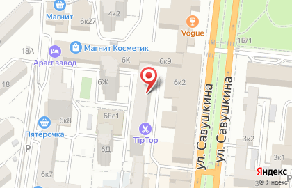 Магазин разливных напитков Гараж на улице Савушкина на карте
