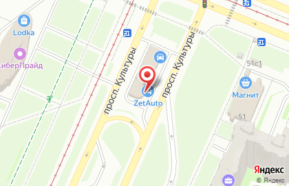 Автотехцентр ZetAuto на проспекте Культуры на карте