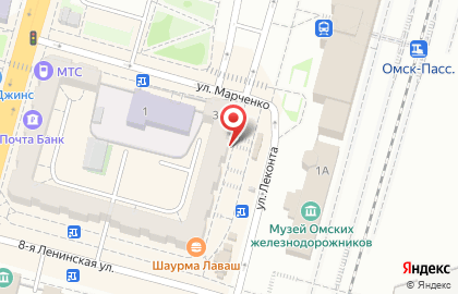 Продовольственный магазин в Ленинском районе на карте