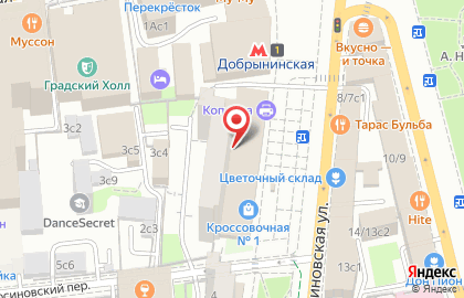 Магазин Комус на метро Добрынинская на карте