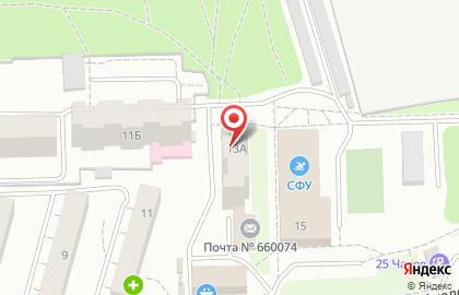 Почтовое отделение №74 на улице Академика Киренского на карте
