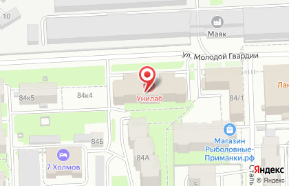 Медицинский центр и стоматология Маяковский на улице Молодой Гвардии на карте