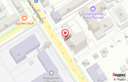 Супермаркет Пятёрочка на Комсомольском проспекте на карте