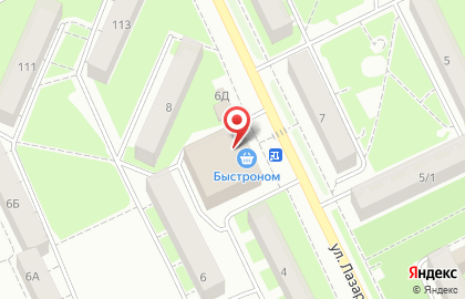 Сеть супермаркетов Быстроном на улице Лазарева на карте