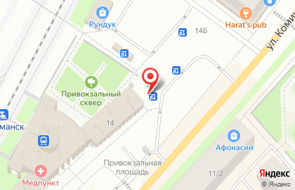 Киоск готовой продукции на улице Коминтерна на карте