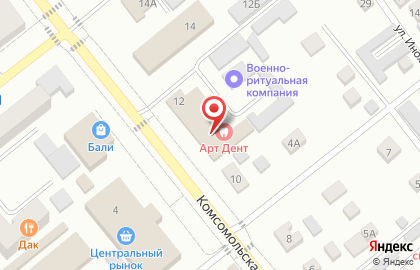 Магазин Мебель Черноземья, магазин на Комсомольской на карте