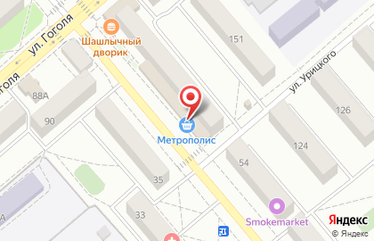 Супермаркет Метрополис на улице Савельева на карте