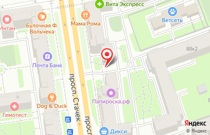 ЗАО Банк Интеза на проспекте Стачек на карте