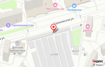 Старт на Воронежской улице на карте