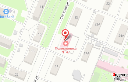 Городская больница №47 Второе поликлиническое отделение на Снежной улице, 15 на карте